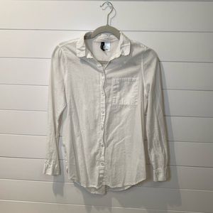 Forever 21 White Long Sleeve Button Down